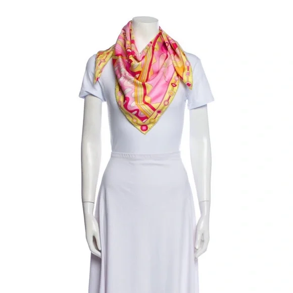 Emilio Pucci Silk Scarf with Geometric Design - Picture 3 of 6